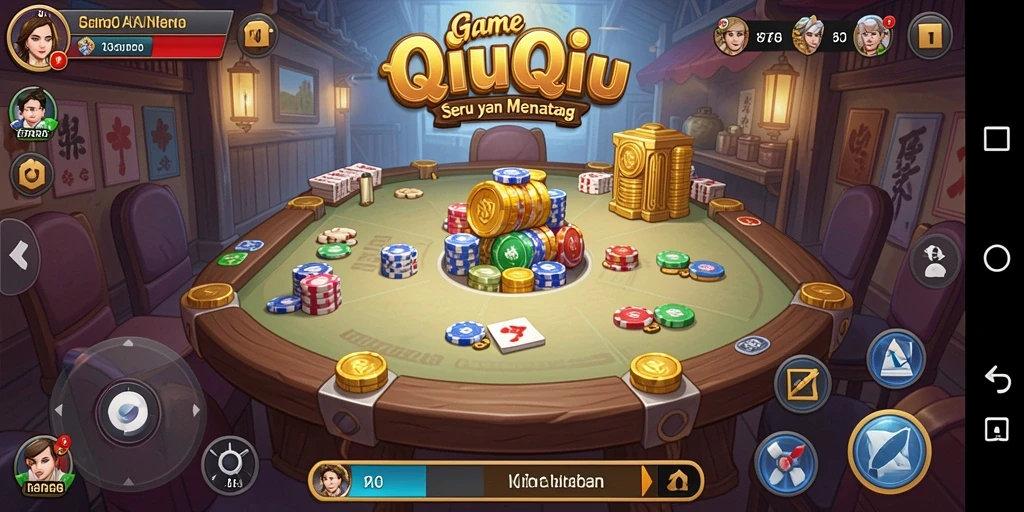 Tampilan gameplay QiuQiu yang mendebarkan dengan efek visual menarik.