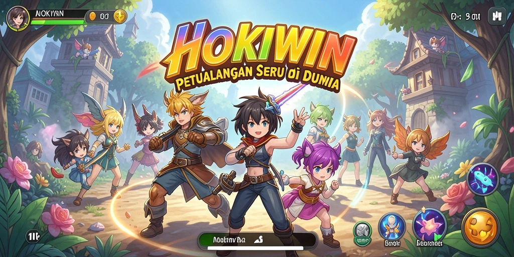 Tampilan gameplay HOKIWIN dengan karakter Anime yang menarik.
