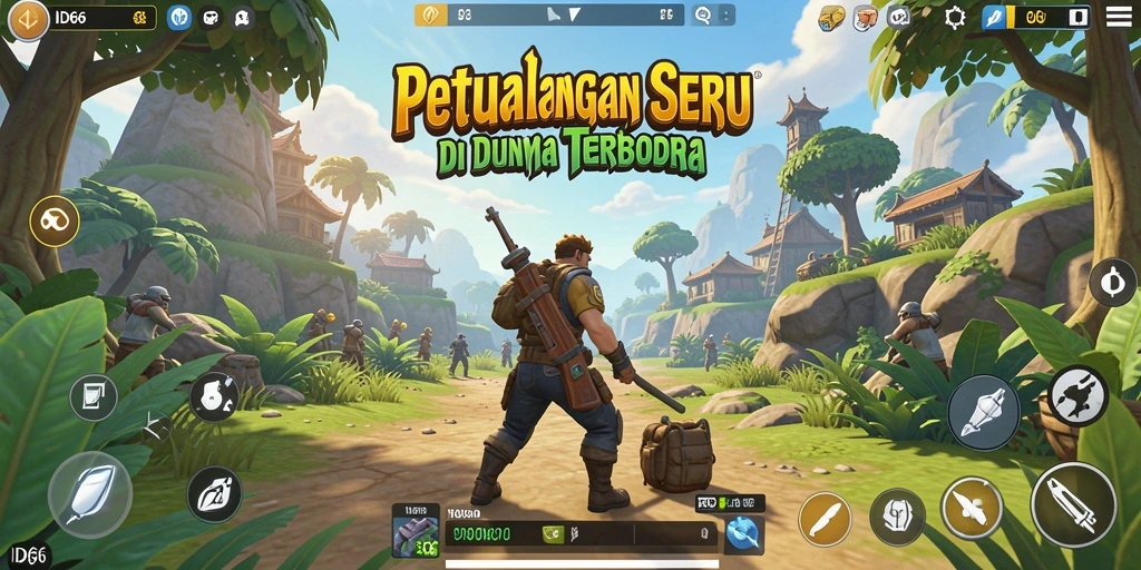 Tangkapan layar gameplay ID66 yang menampilkan penjelajahan dunia terbuka.