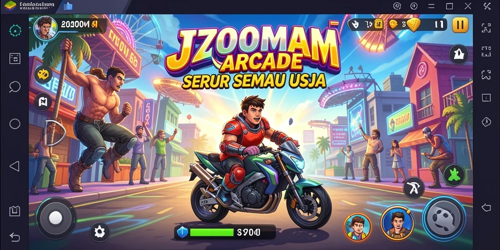 Tangkapan layar gameplay J200M menampilkan aksi seru dan grafis menarik.