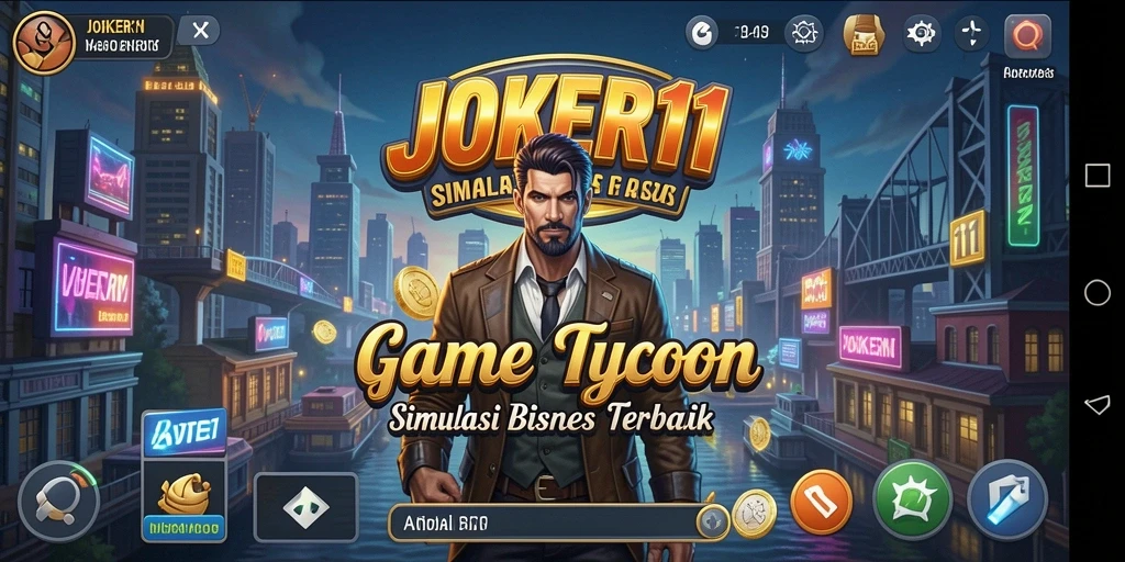 Screenshot gameplay JOKER11 menampilkan keseruan membangun bisnis.