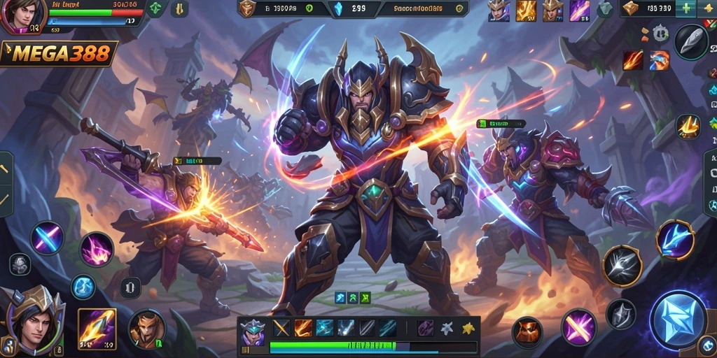 Screenshot gameplay MEGA388 dengan aksi seru dan karakter unik.