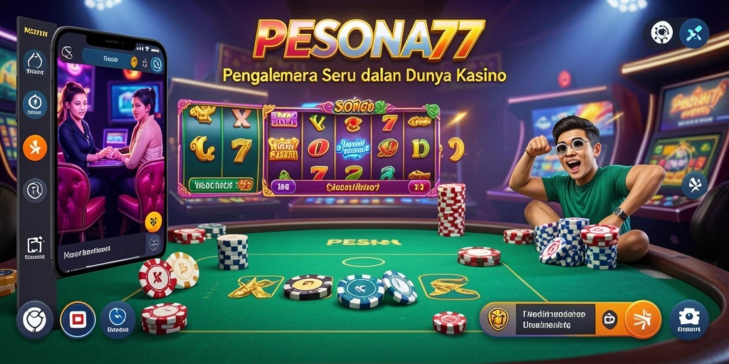 Screenshot PESONA77 menampilkan momen seru dalam bermain Kasino.