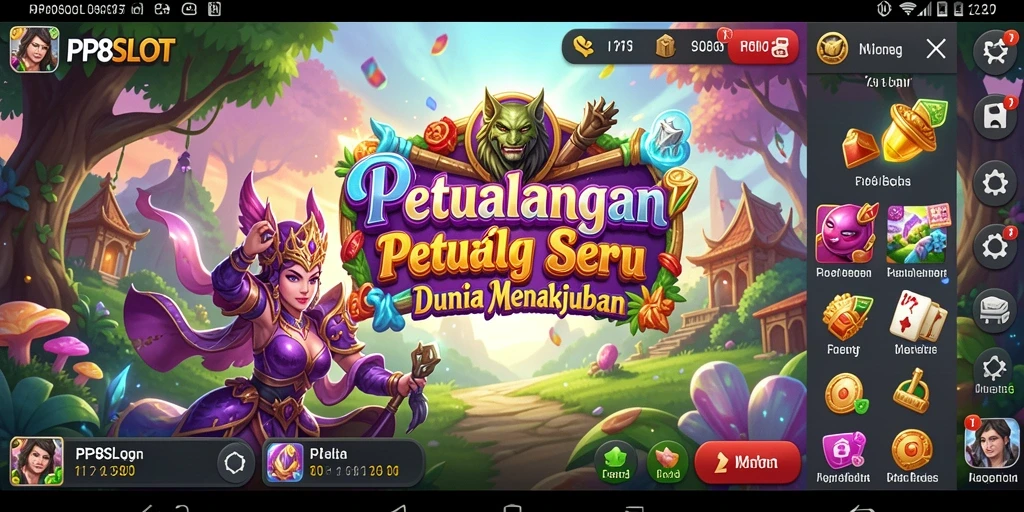 Screenshot menampilkan gameplay seru dalam PP8SLOT dengan karakter menjelajahi dunia petualangan.