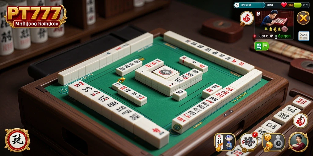Screenshot gameplay PT777 menampilkan aksi mencocokkan ubin Mahjong.