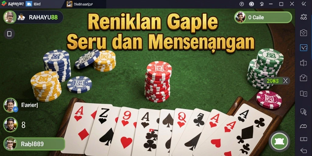 Screenshot RAHAYU88 menunjukkan serunya bermain Gaple.