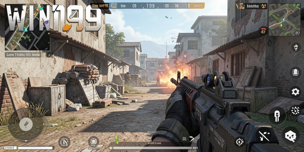 Screenshot gameplay WIN199 menampilkan aksi seru dalam pertarungan FPS.
