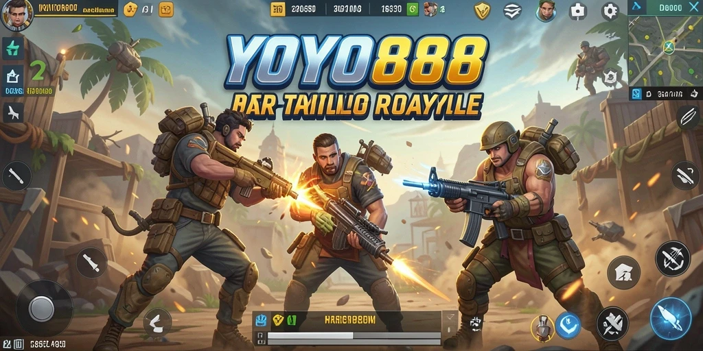 Screenshot menampilkan aksi seru dalam gameplay Battle Royale.
